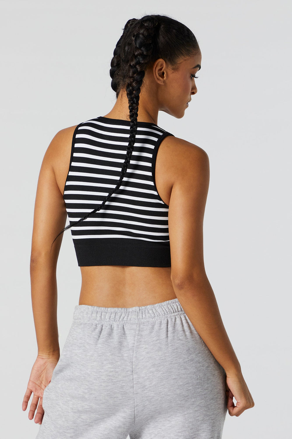 Striped Seamless Ribbed Cropped Tank Striped Seamless Ribbed Cropped Tank 2