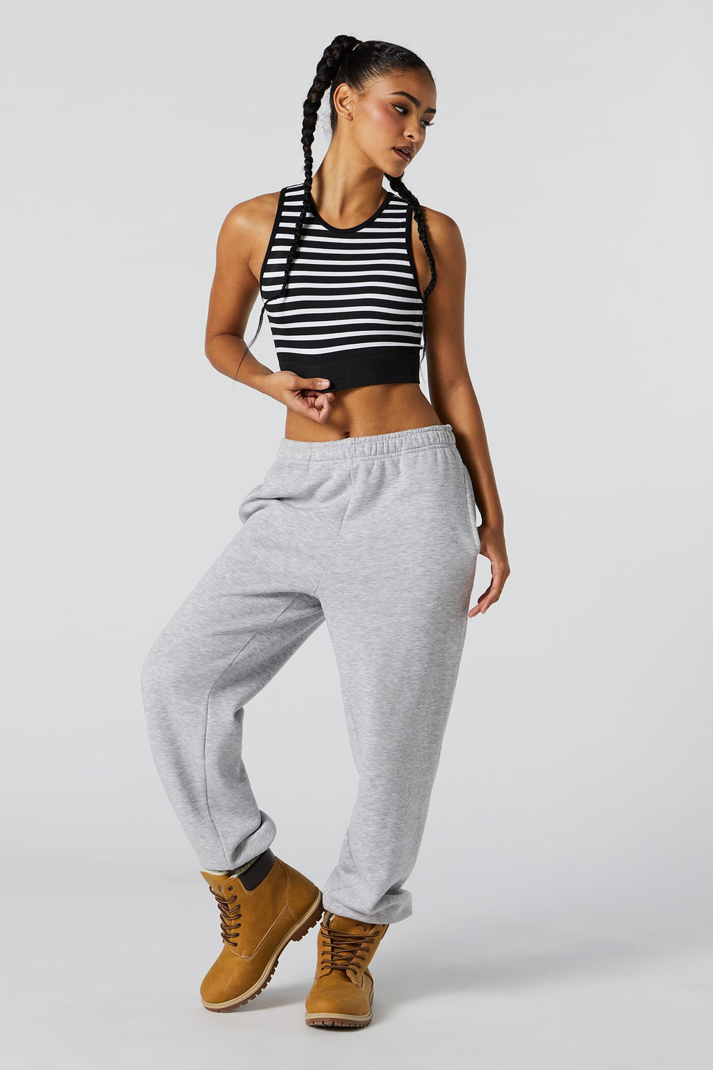 Striped Seamless Ribbed Cropped Tank Striped Seamless Ribbed Cropped Tank 3