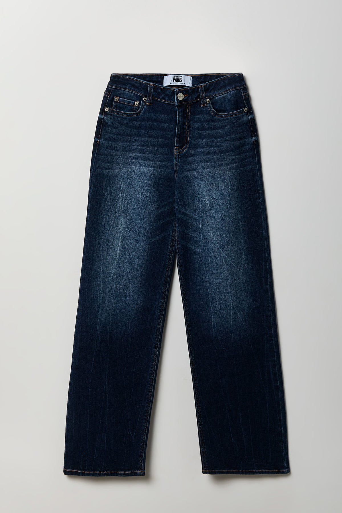 Paris Stretch High Rise Wide Leg Dark Jean - Denim Blue
