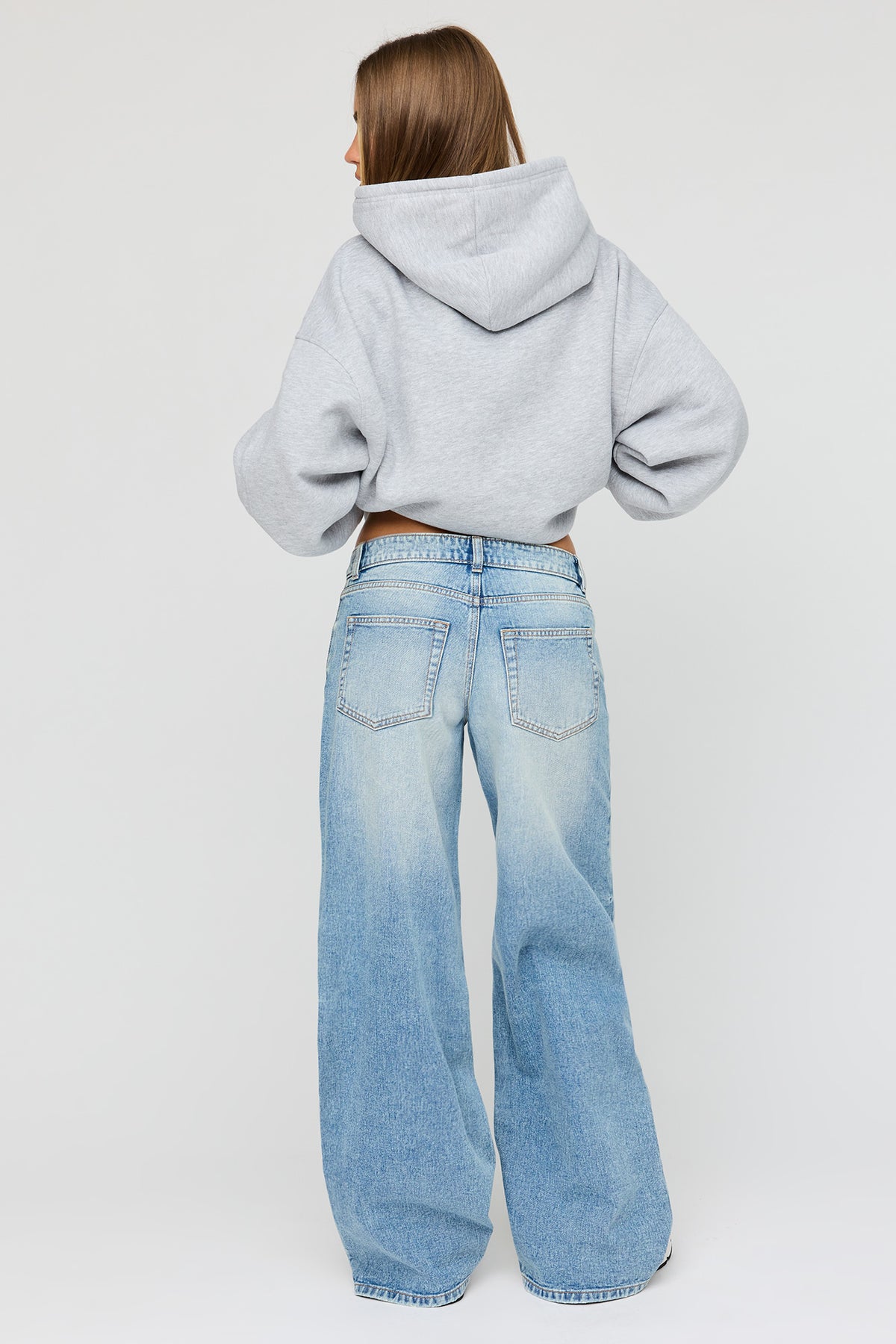 Alt View 3. London Low Rise Super Baggy Medium Jean - Medium Blue