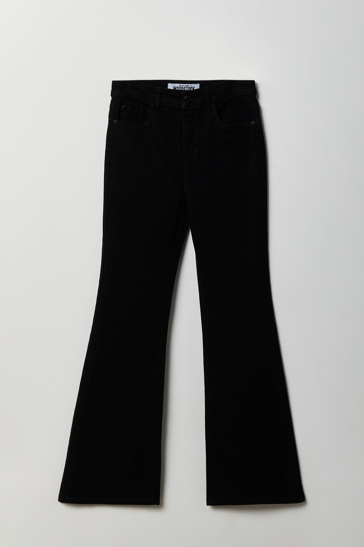 Stretch High Rise Flare Black Jean - Black
