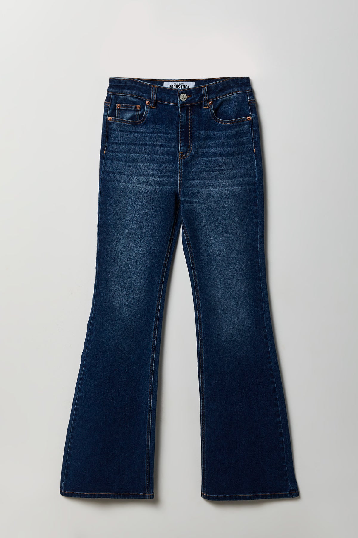Stretch High Rise Flare Dark Jean - Denim Blue