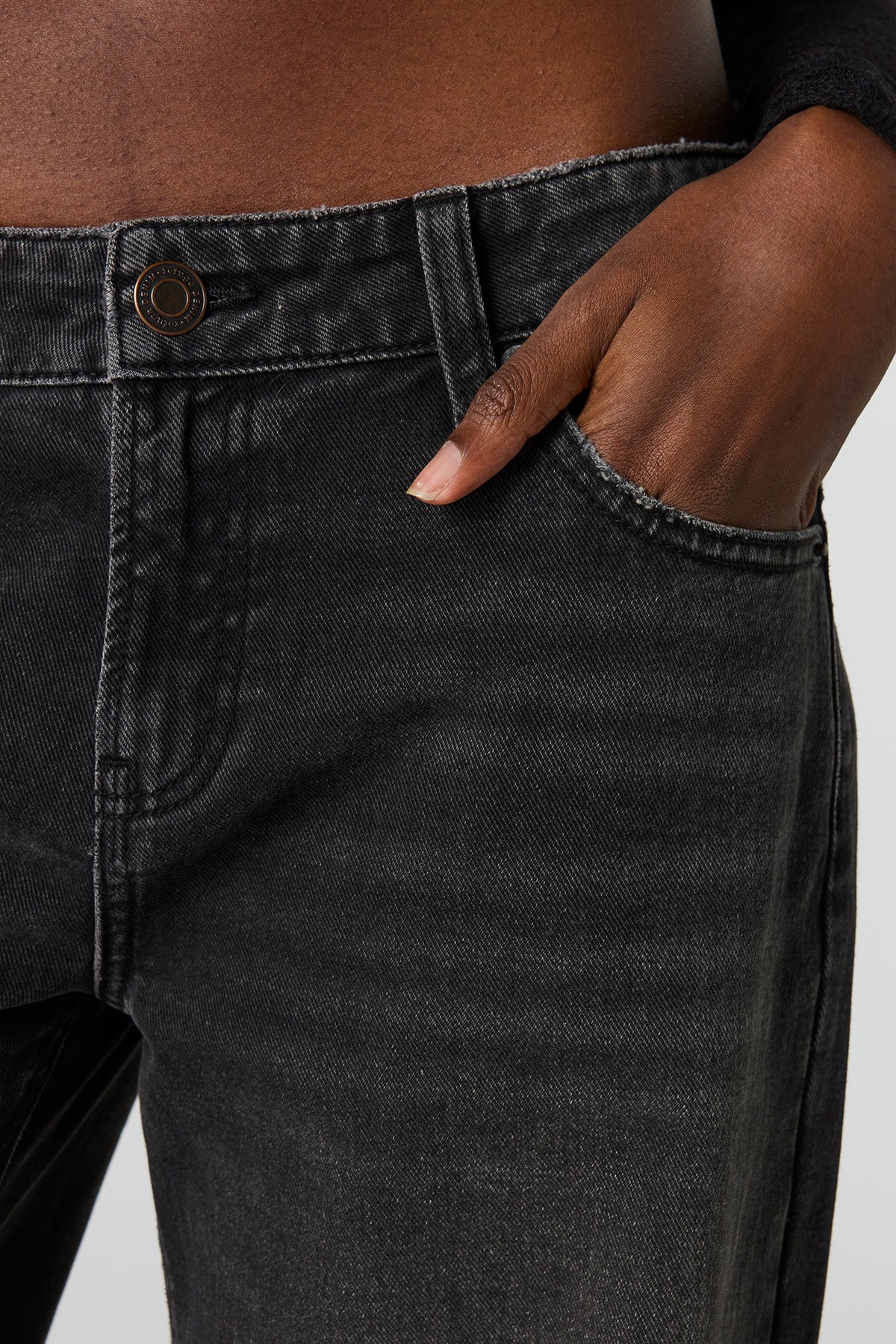 Alt View 4. Brooklyn Low Rise Baggy Washed Black Jean - Plaid