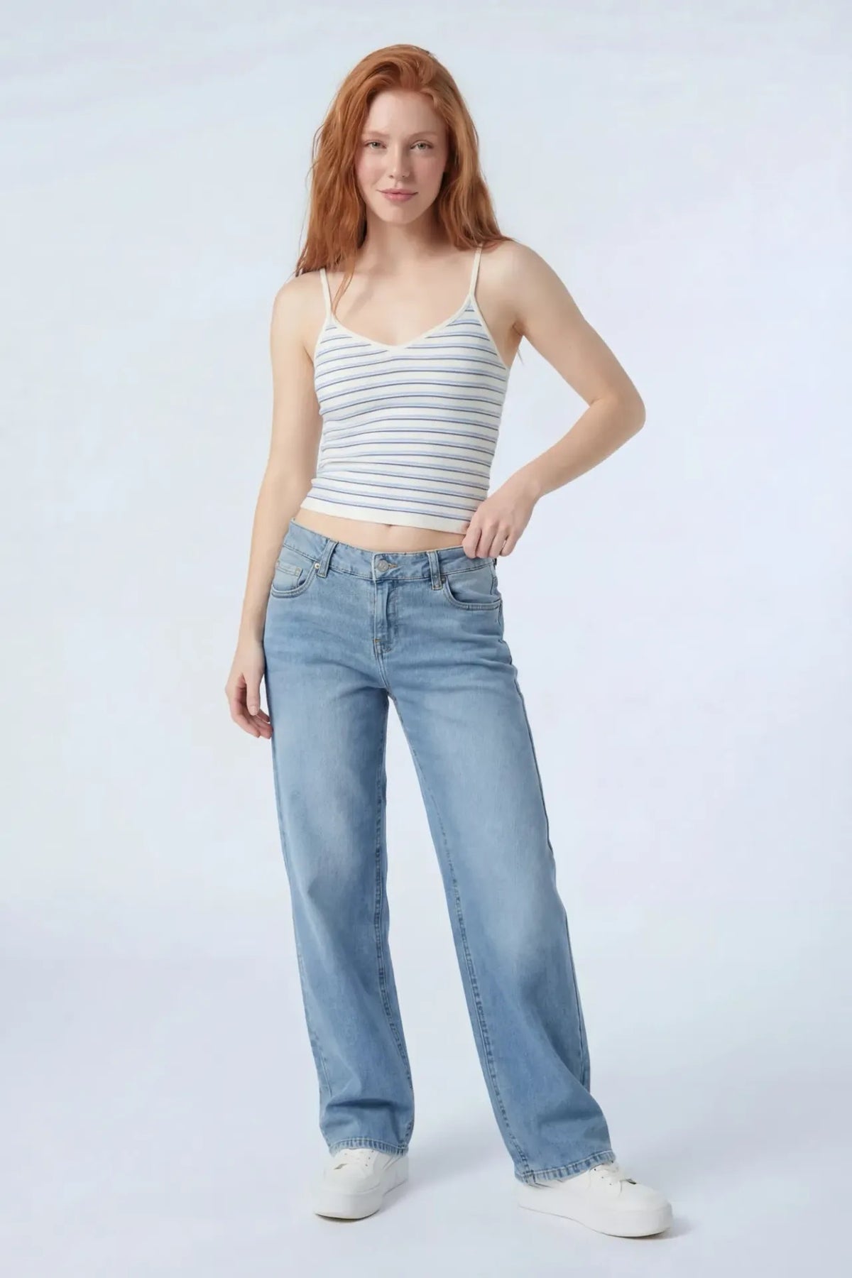 Low Rise Baggy Light Jean - Light Denim Blue