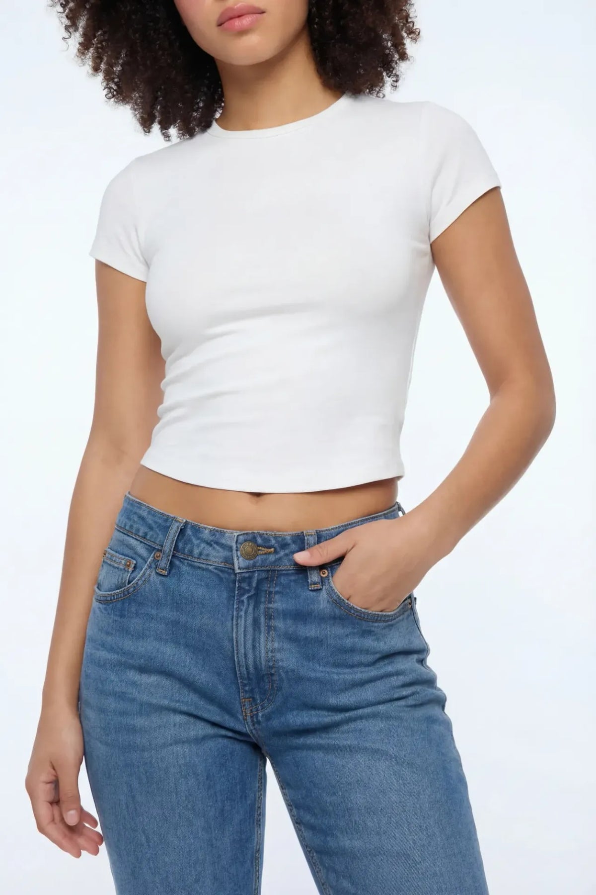 Alt View 4. Low Rise Bootcut Vintage Medium Jean - Pacific Blue
