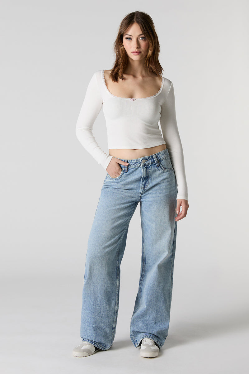 Light Wash Low Rise Skater Jean