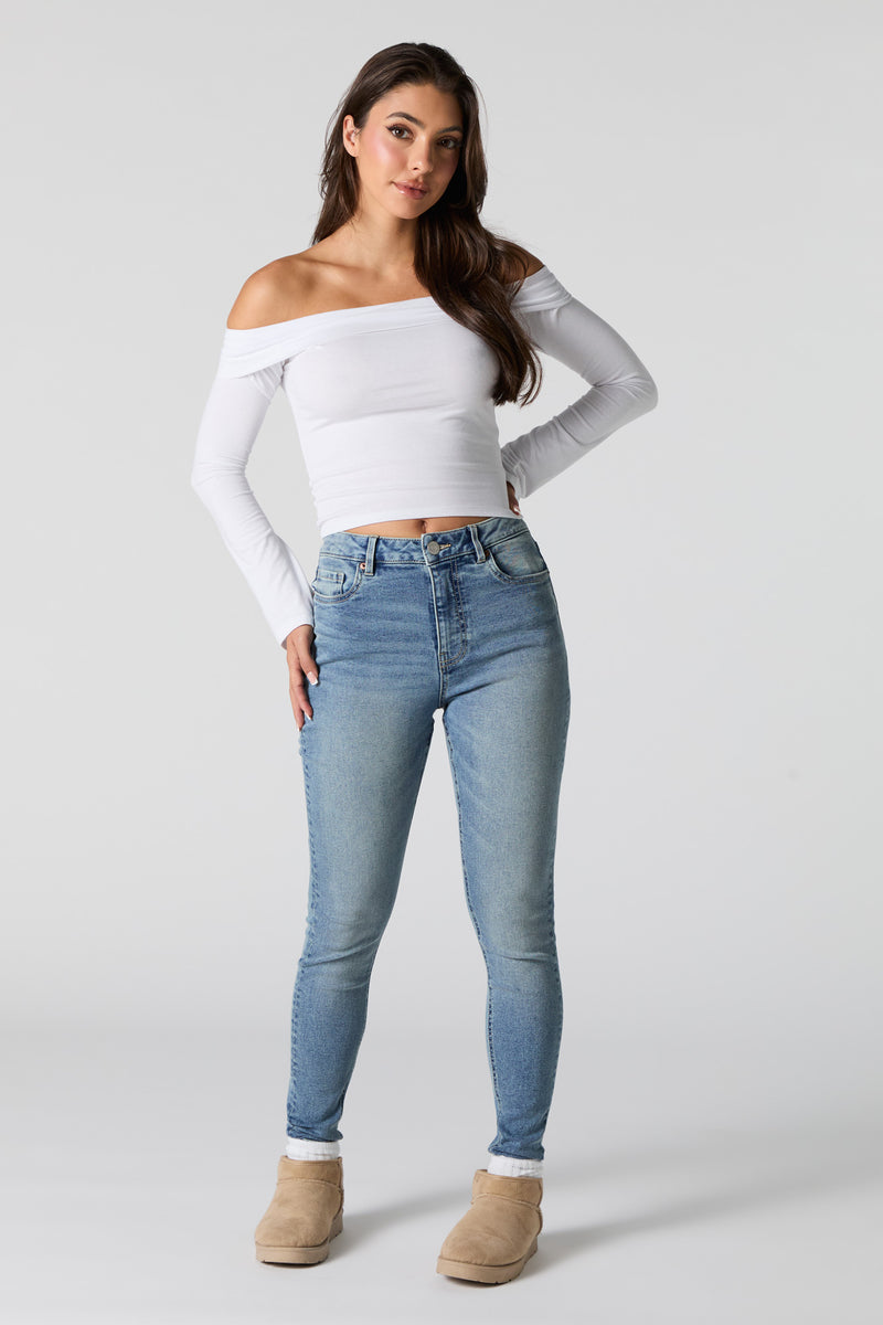 Medium Wash High Rise Skinny Jean