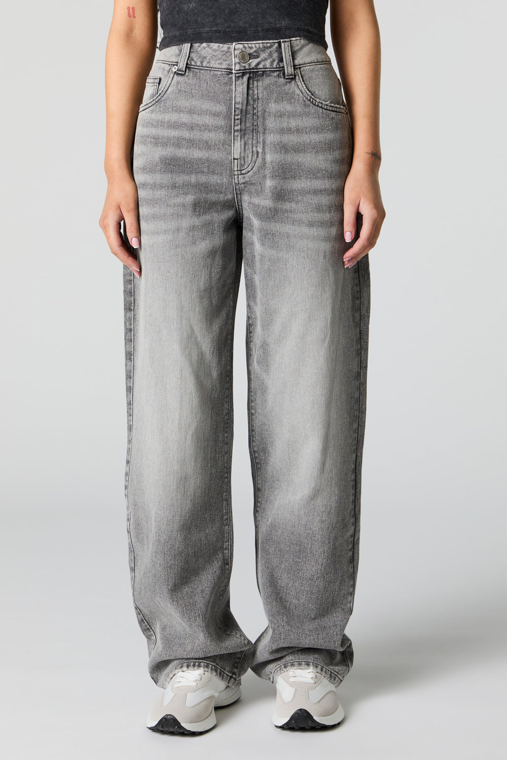 Grey Wash High Rise Wide Leg Jean Grey Wash High Rise Wide Leg Jean 2