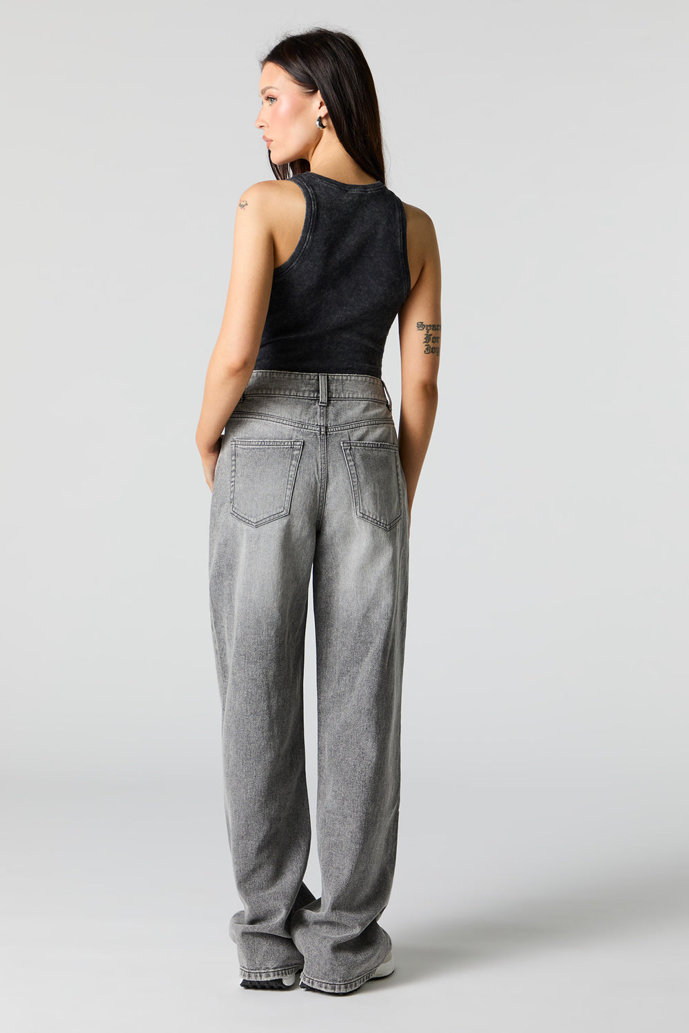 Grey Wash High Rise Wide Leg Jean Grey Wash High Rise Wide Leg Jean 3