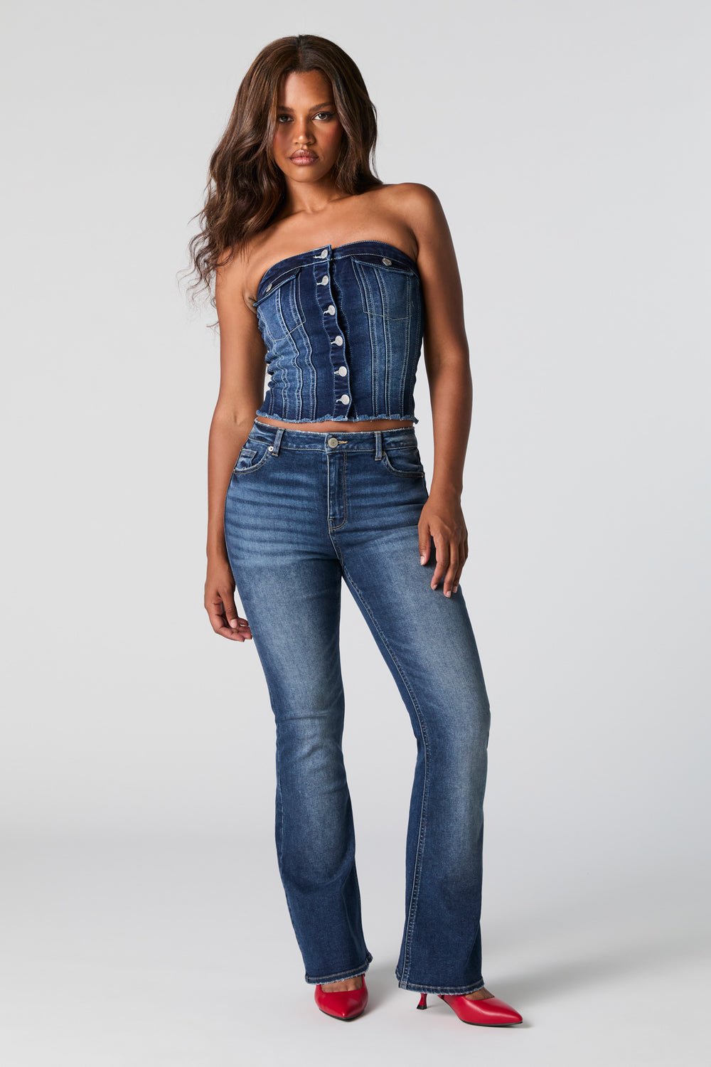 Austin Dark Wash High Rise Flare Jean Austin Dark Wash High Rise Flare Jean 4