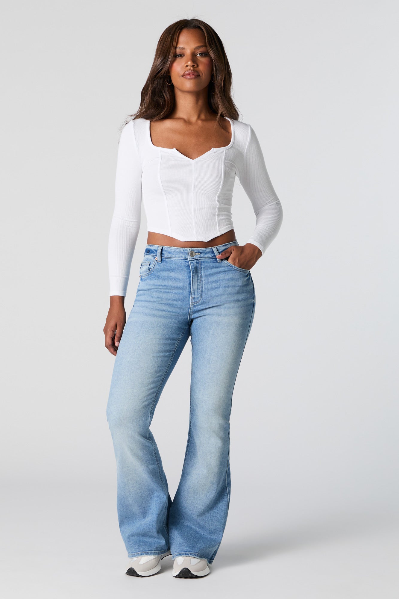 Austin Medium Wash High Rise Flare Jean