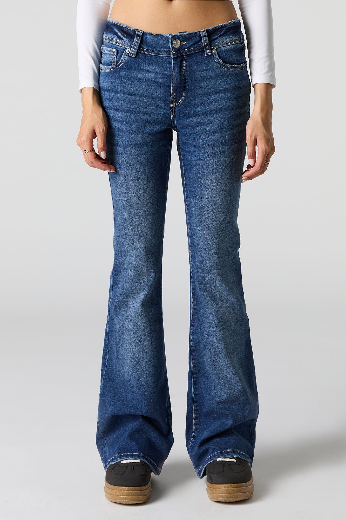 Dark Wash Low Rise Flare Jean – Charlotte Russe