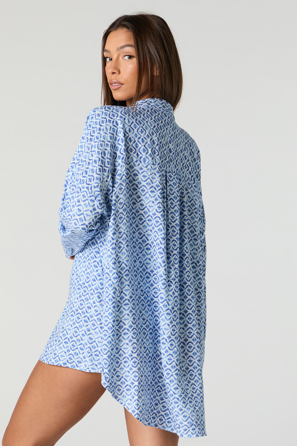 Printed Button-Up Top Cover Up Printed Button-Up Top Cover Up 2
