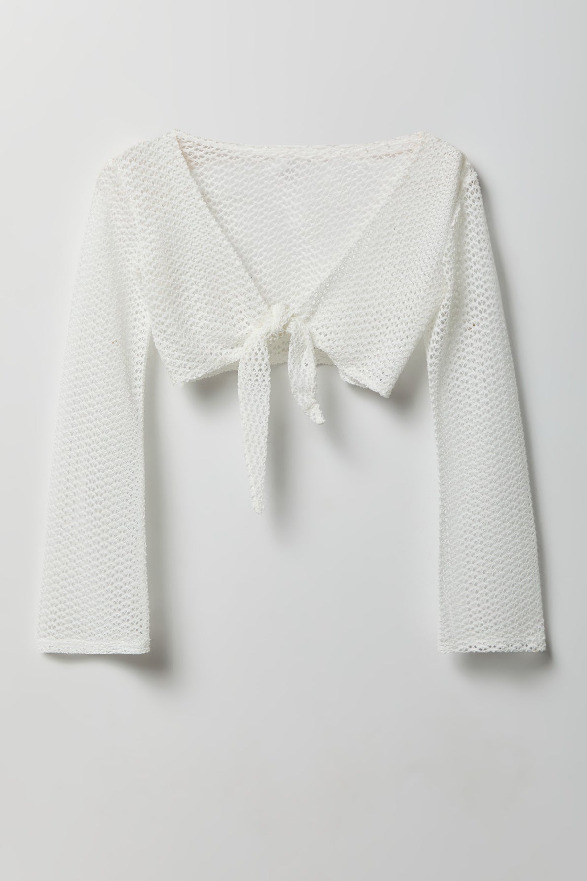 Alt View 2. Crochet Tie Front Top Cover-Up - Ivory