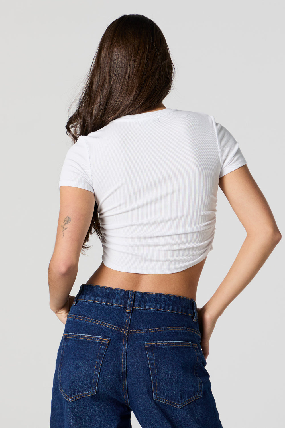 Ribbed Side Cinched Cropped T-Shirt Ribbed Side Cinched Cropped T-Shirt 6