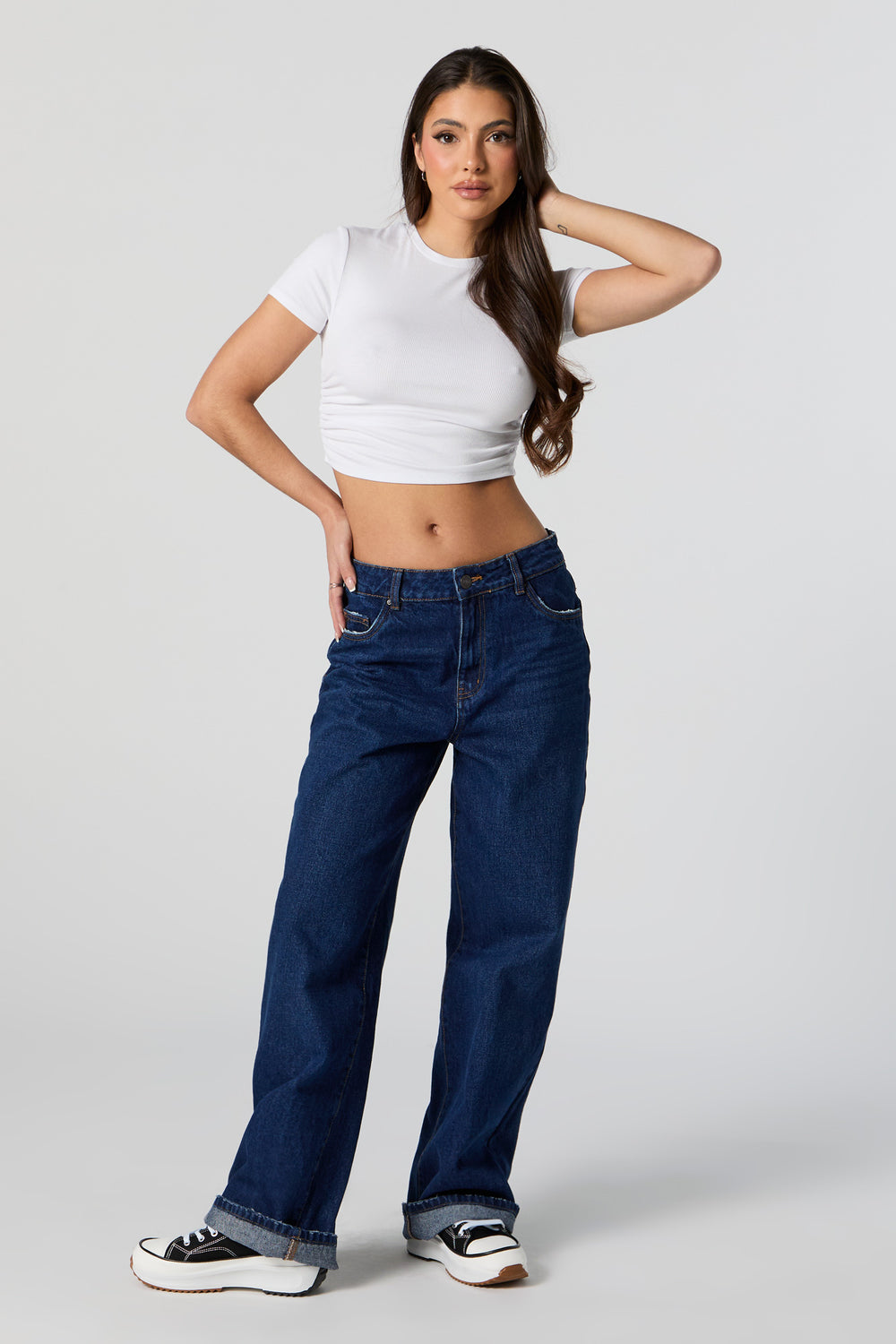 Ribbed Side Cinched Cropped T-Shirt Ribbed Side Cinched Cropped T-Shirt 7