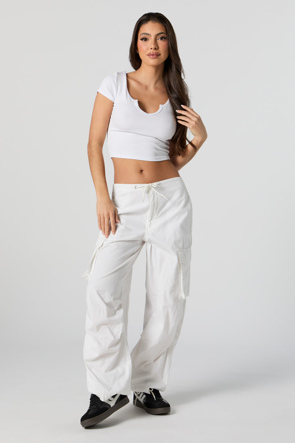 Ribbed Notched Cropped T-Shirt Ribbed Notched Cropped T-Shirt 7