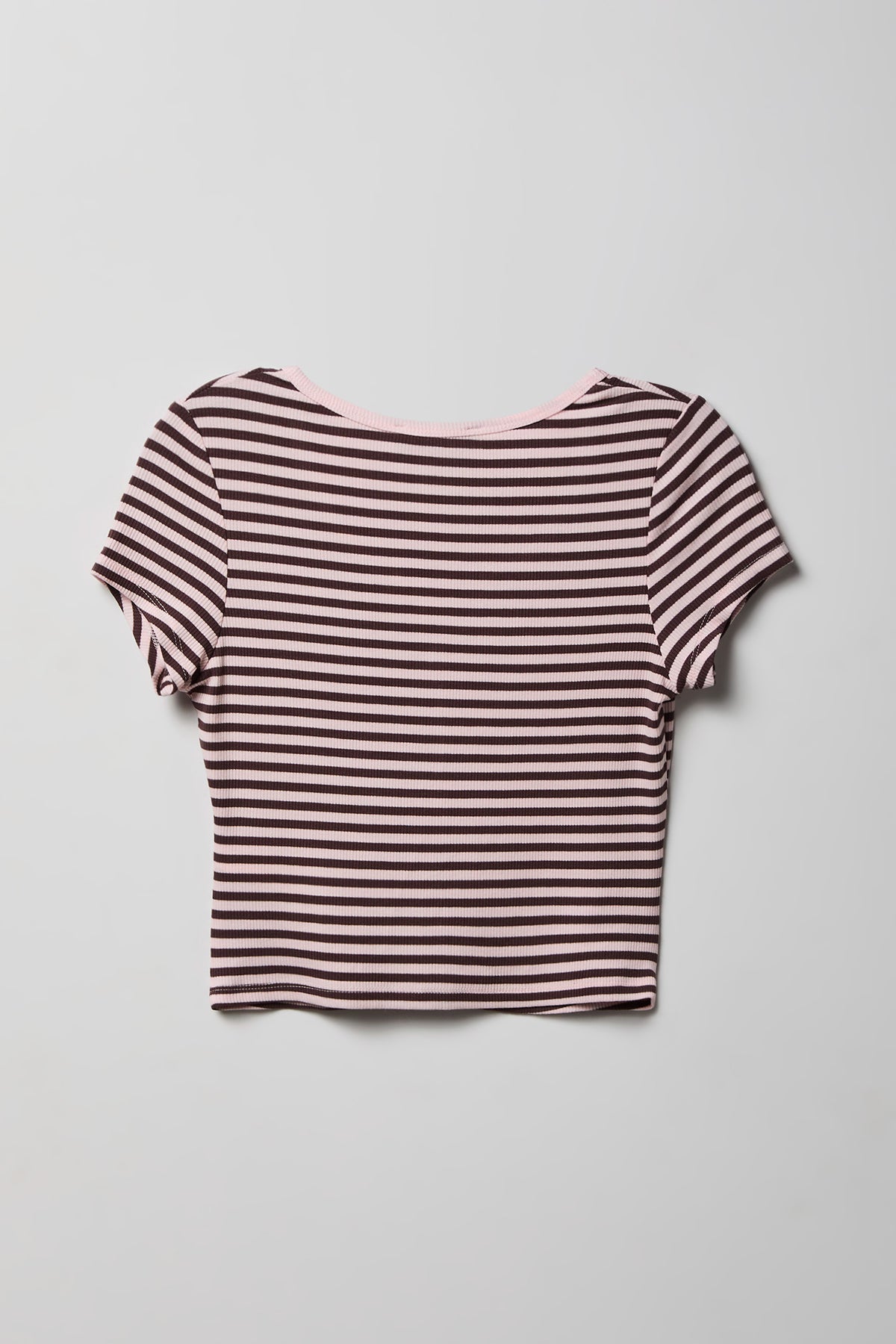 Alt View 5. Ribbed Scoop Neck Button-Up Top - Coral