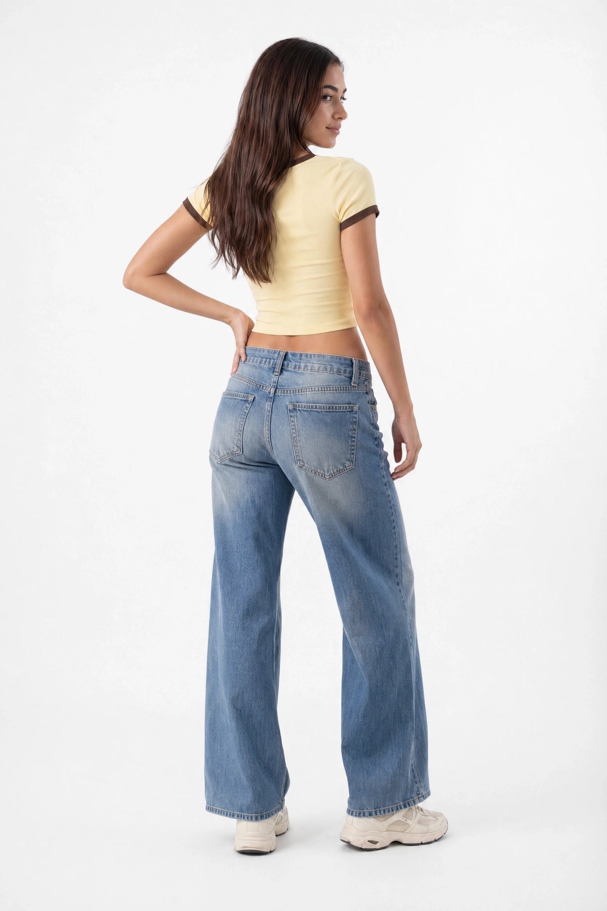 Alt View 2. Ribbed Ringer Tee - Yellow