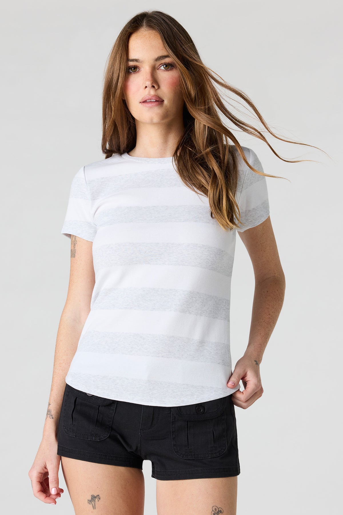 Striped T-Shirt - Light Grey