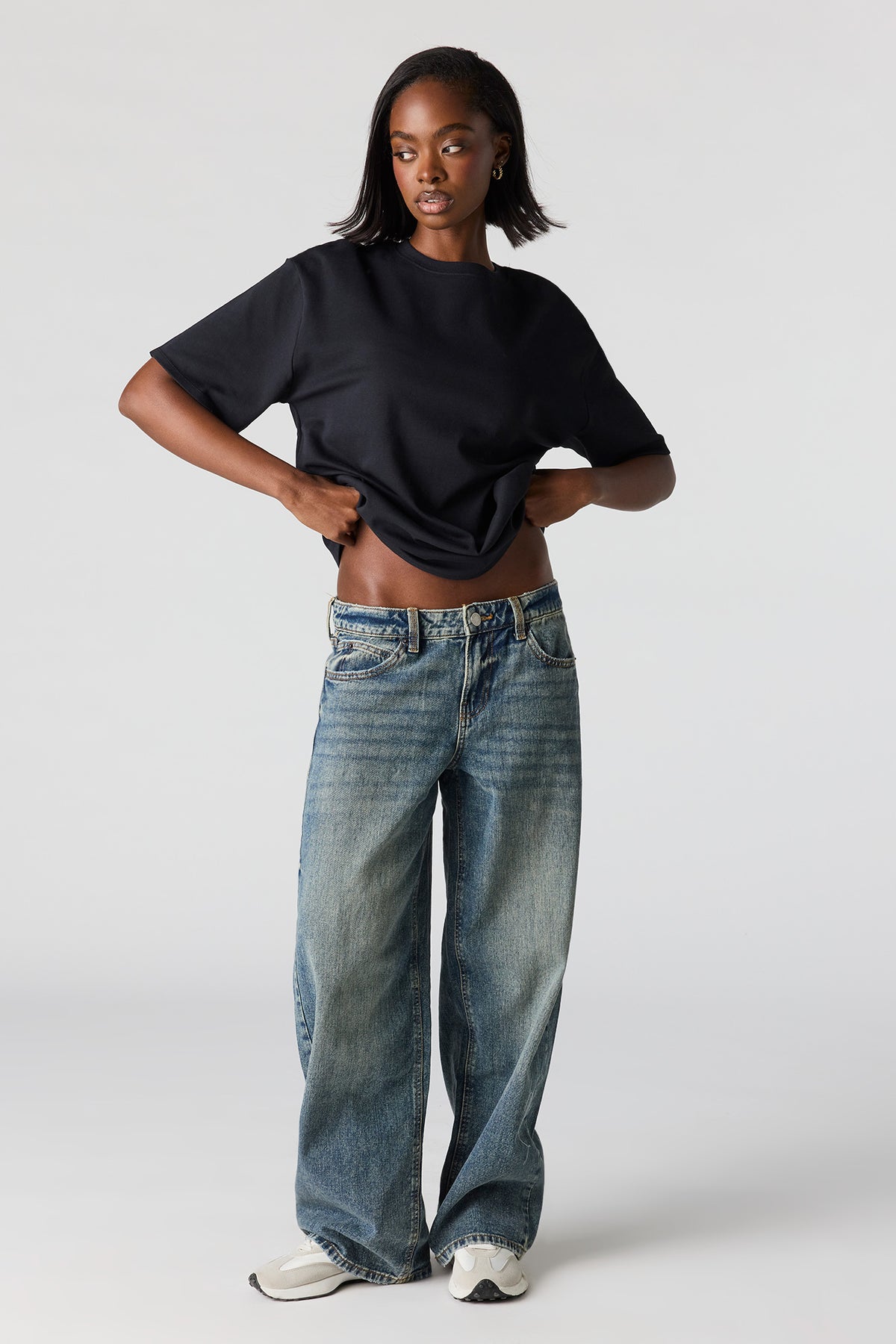 Alt View 3. Luxe Heavy Cotton Oversized Boxy T-Shirt - Black