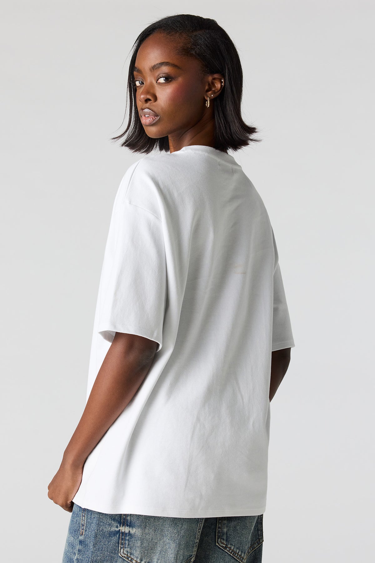 Alt View 2. Luxe Heavy Cotton Oversized Boxy T-Shirt - White
