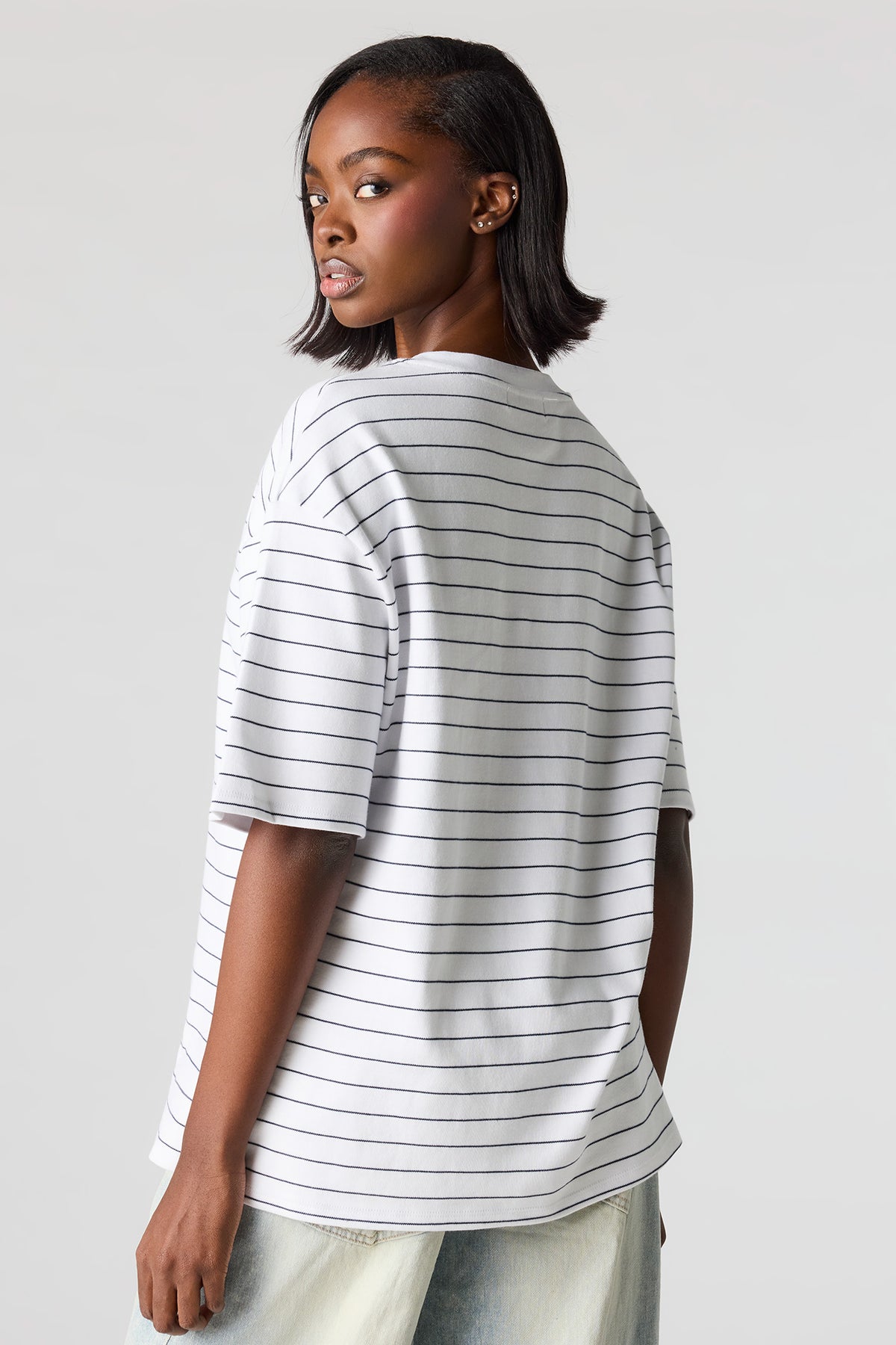 Alt View 2. Luxe Heavy Cotton Oversized Boxy T-Shirt - Ivory
