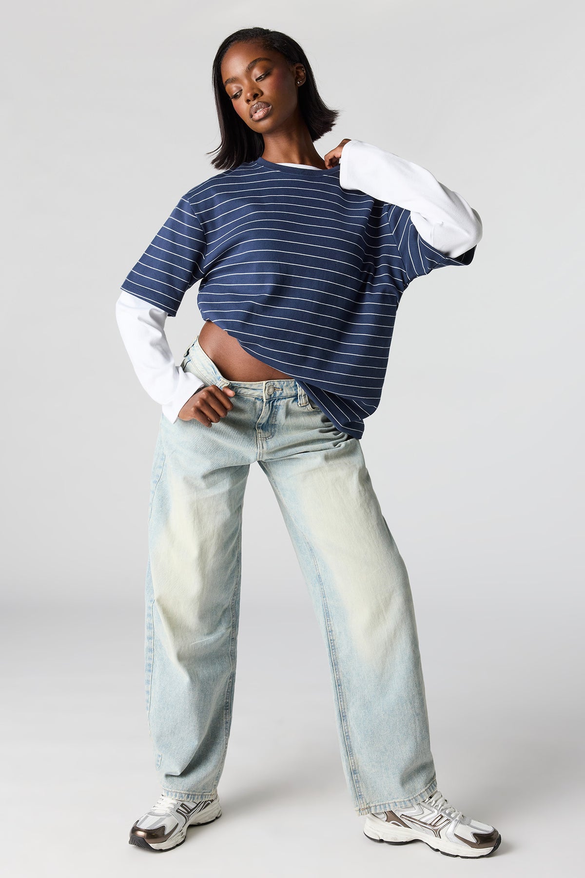 Alt View 3. Luxe Heavy Cotton Oversized Boxy T-Shirt - Pacific Blue