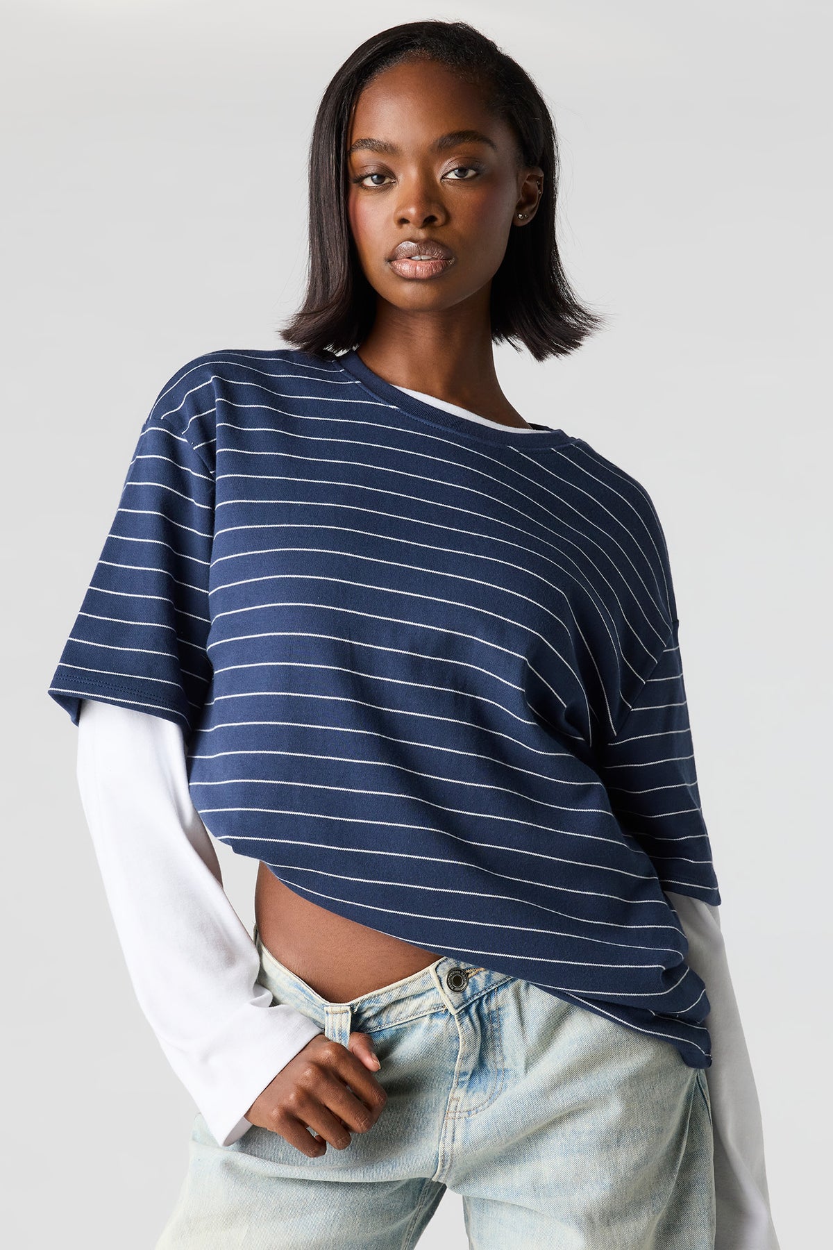 Luxe Heavy Cotton Oversized Boxy T-Shirt - Pacific Blue