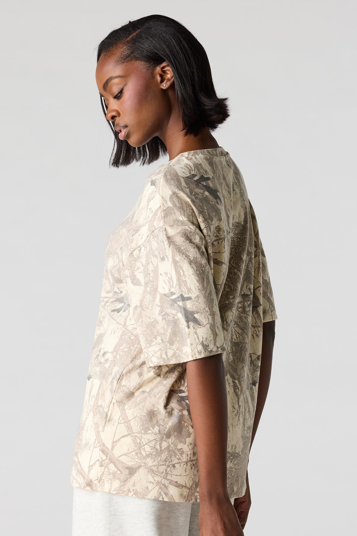 Alt View 2. Luxe Heavy Cotton Oversized Boxy T-Shirt - Camouflage