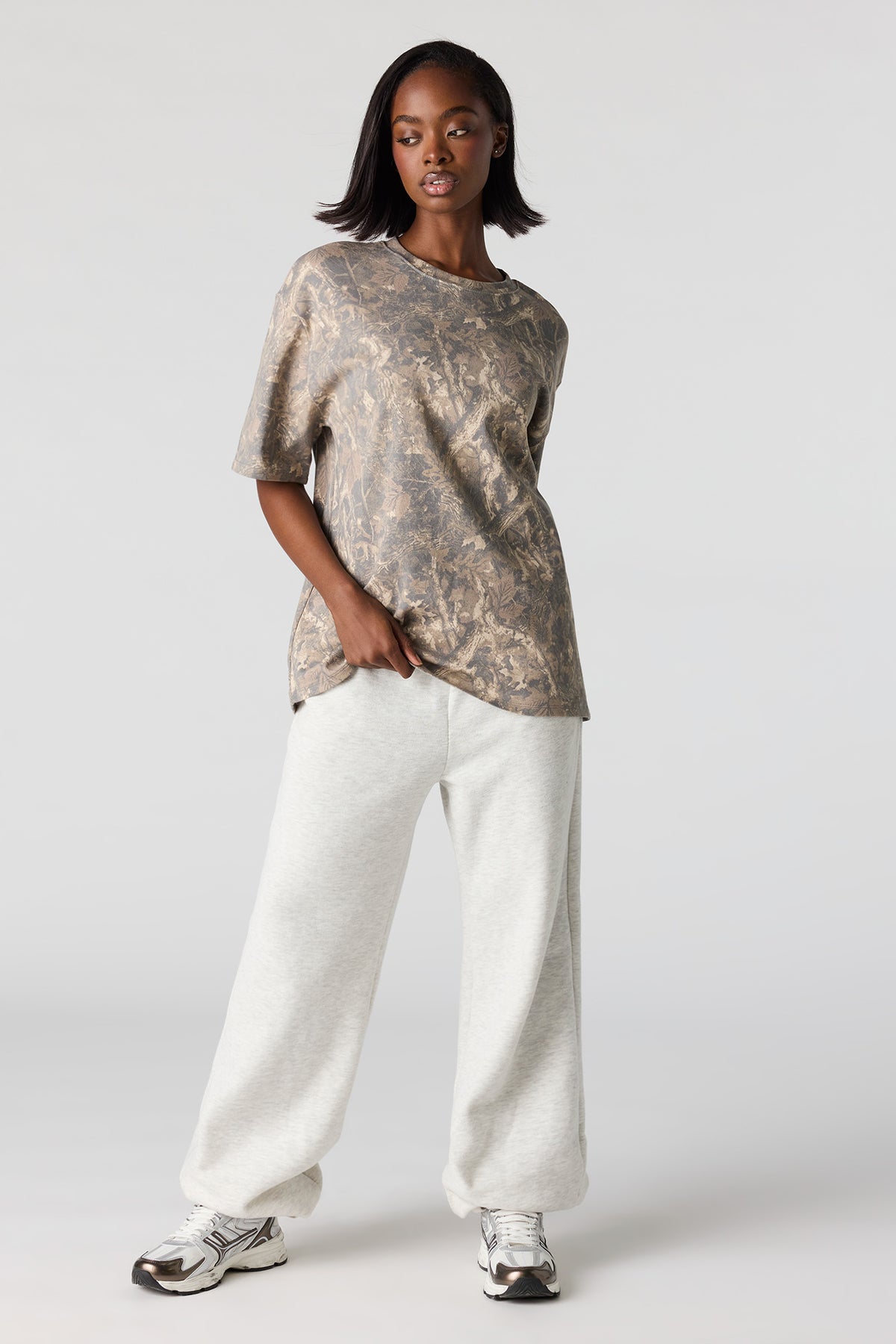 Alt View 3. Luxe Heavy Cotton Oversized Boxy T-Shirt - Beige