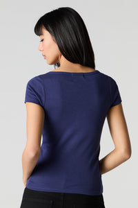 Ribbed Henley T-Shirt