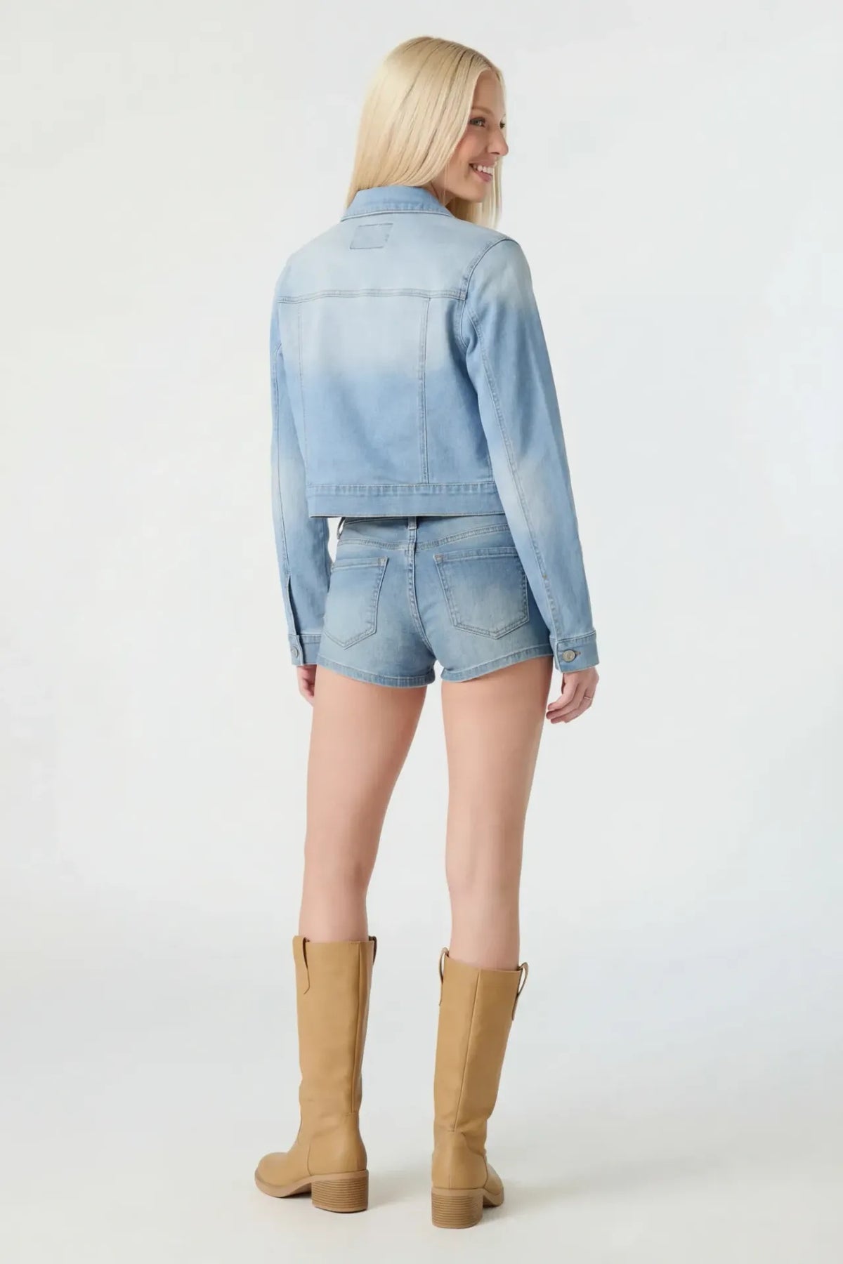 Alt View 3. Classic Denim Jacket - Light Denim Blue