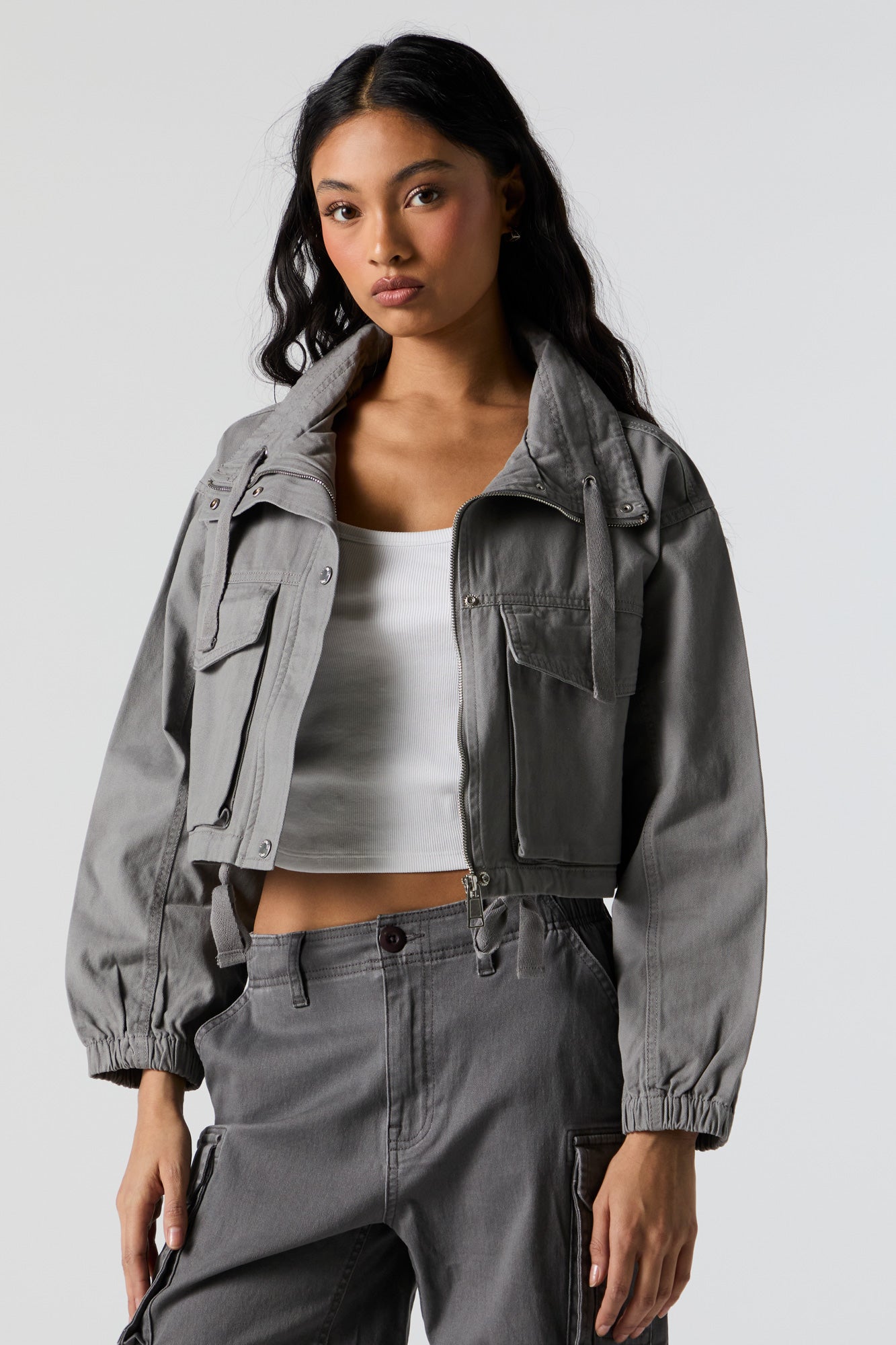 Zip-Up Cargo Jacket