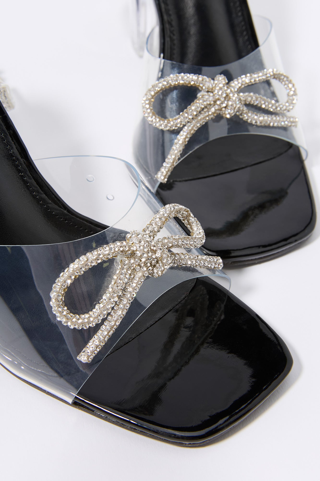 Clear Rhinestone Bow Heel