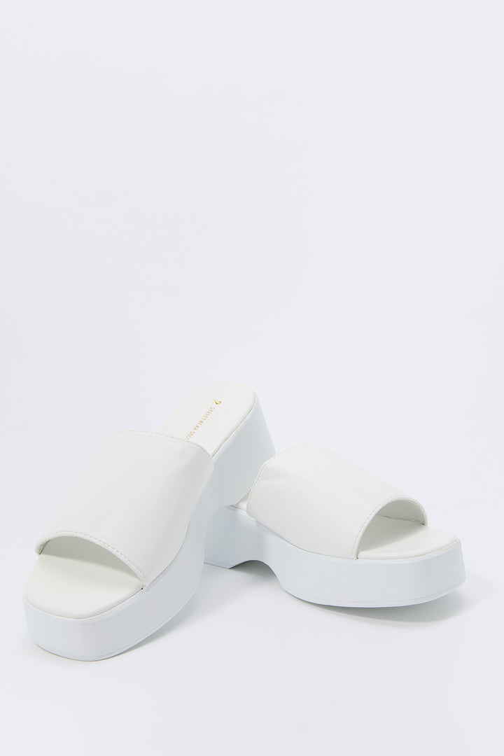 Faux Leather Platform Sandal