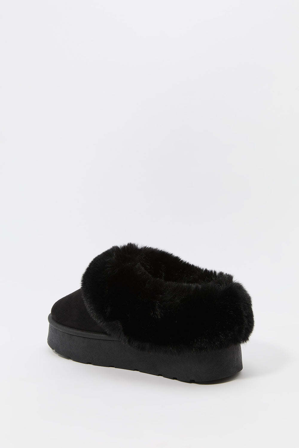 Faux Fur Collared Platform Slipper Booties Faux Fur Collared Platform Slipper Booties 6