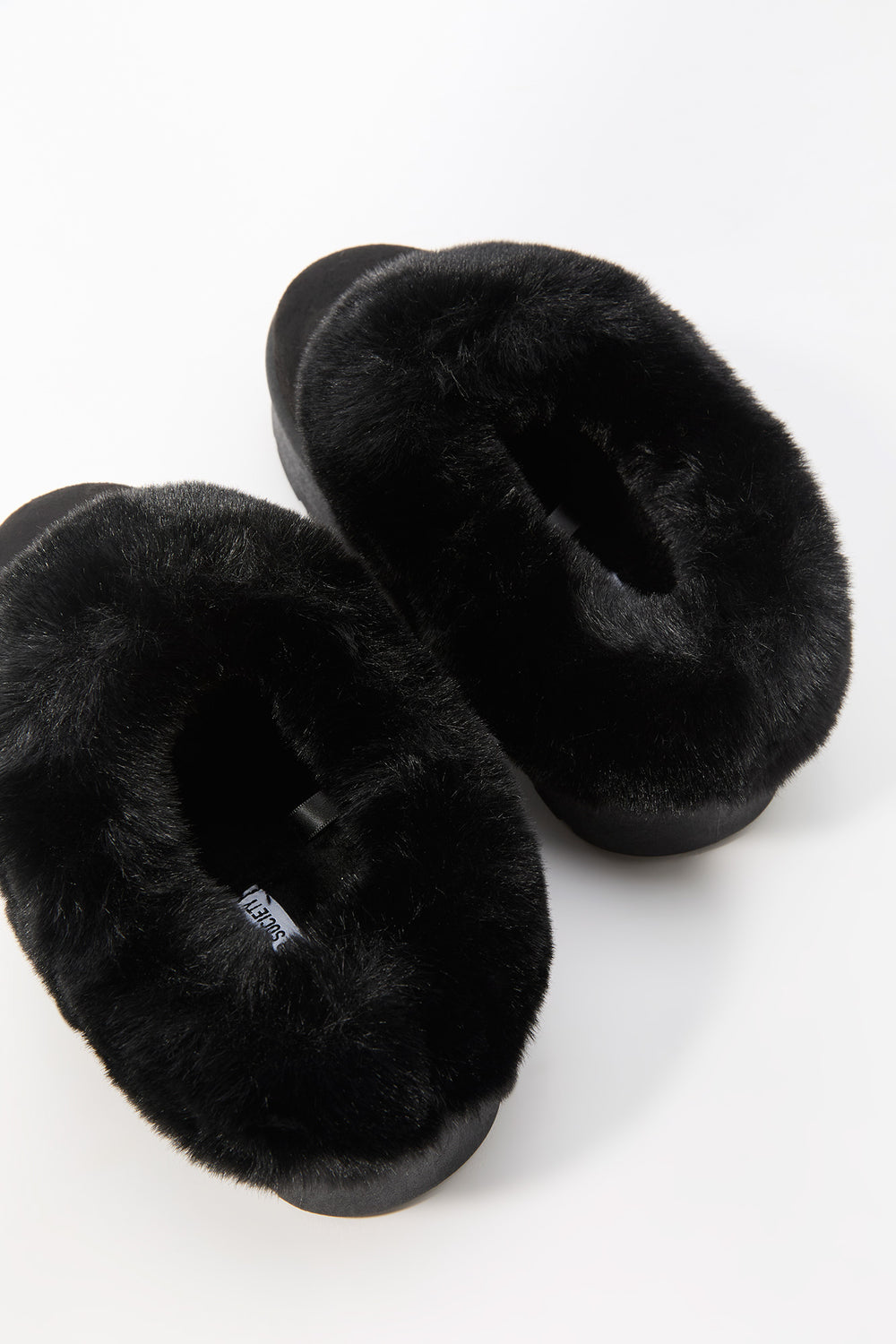 Faux Fur Collared Platform Slipper Booties Faux Fur Collared Platform Slipper Booties 7