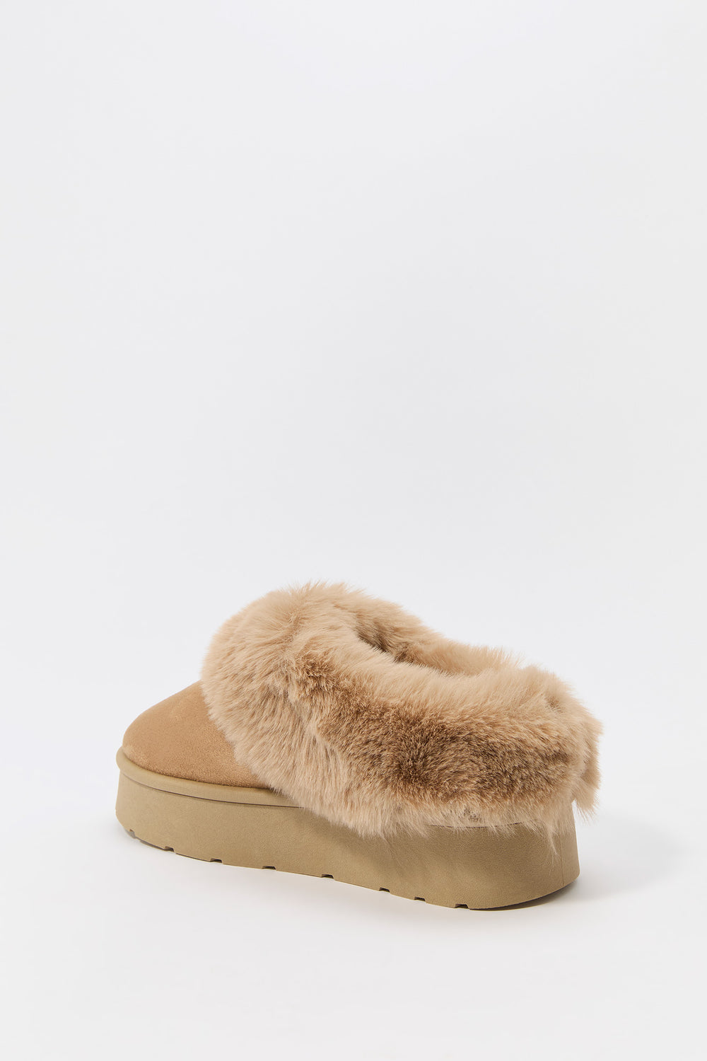 Faux Fur Collared Platform Slipper Booties Faux Fur Collared Platform Slipper Booties 10