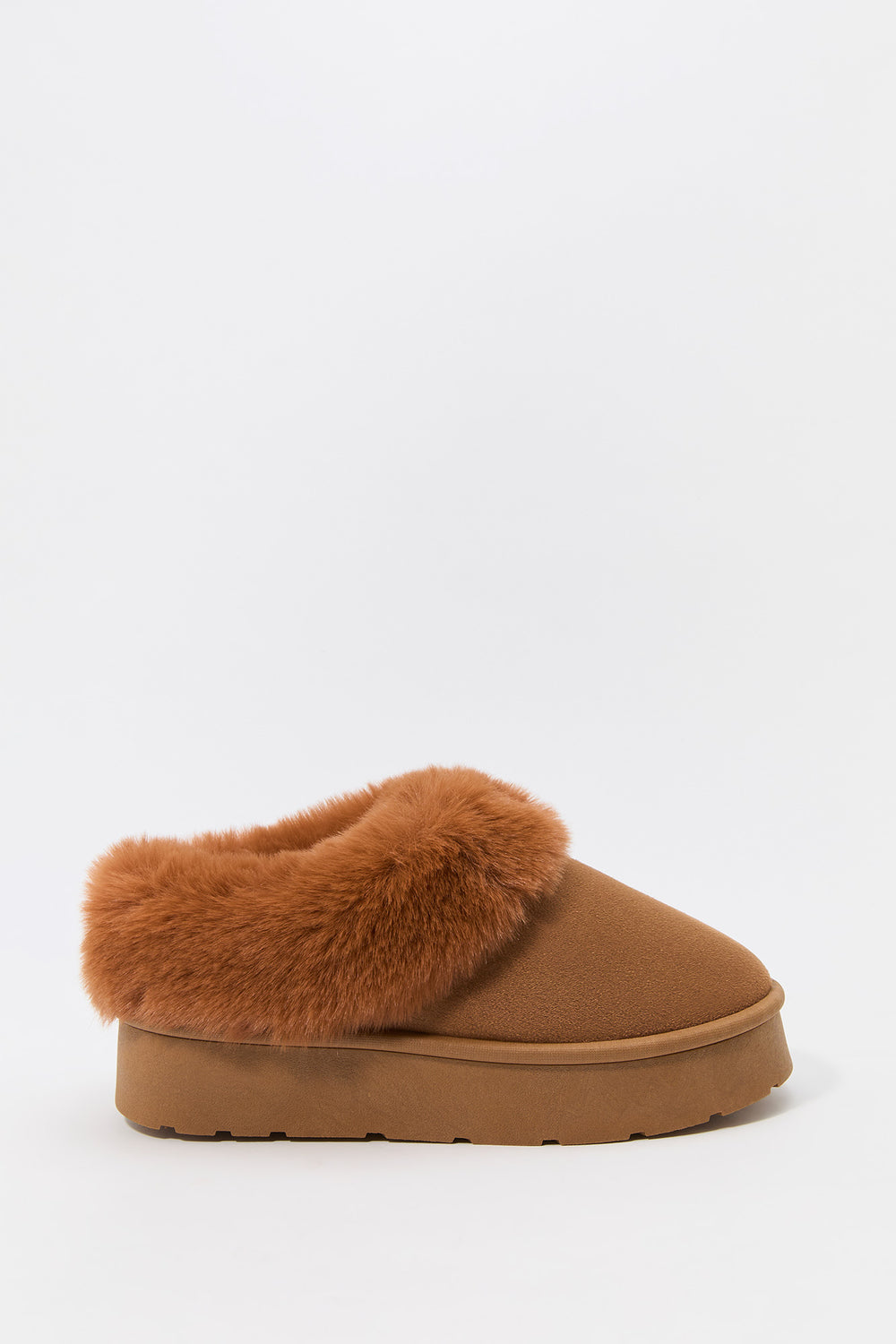 Faux Fur Collared Platform Slipper Booties Faux Fur Collared Platform Slipper Booties 2