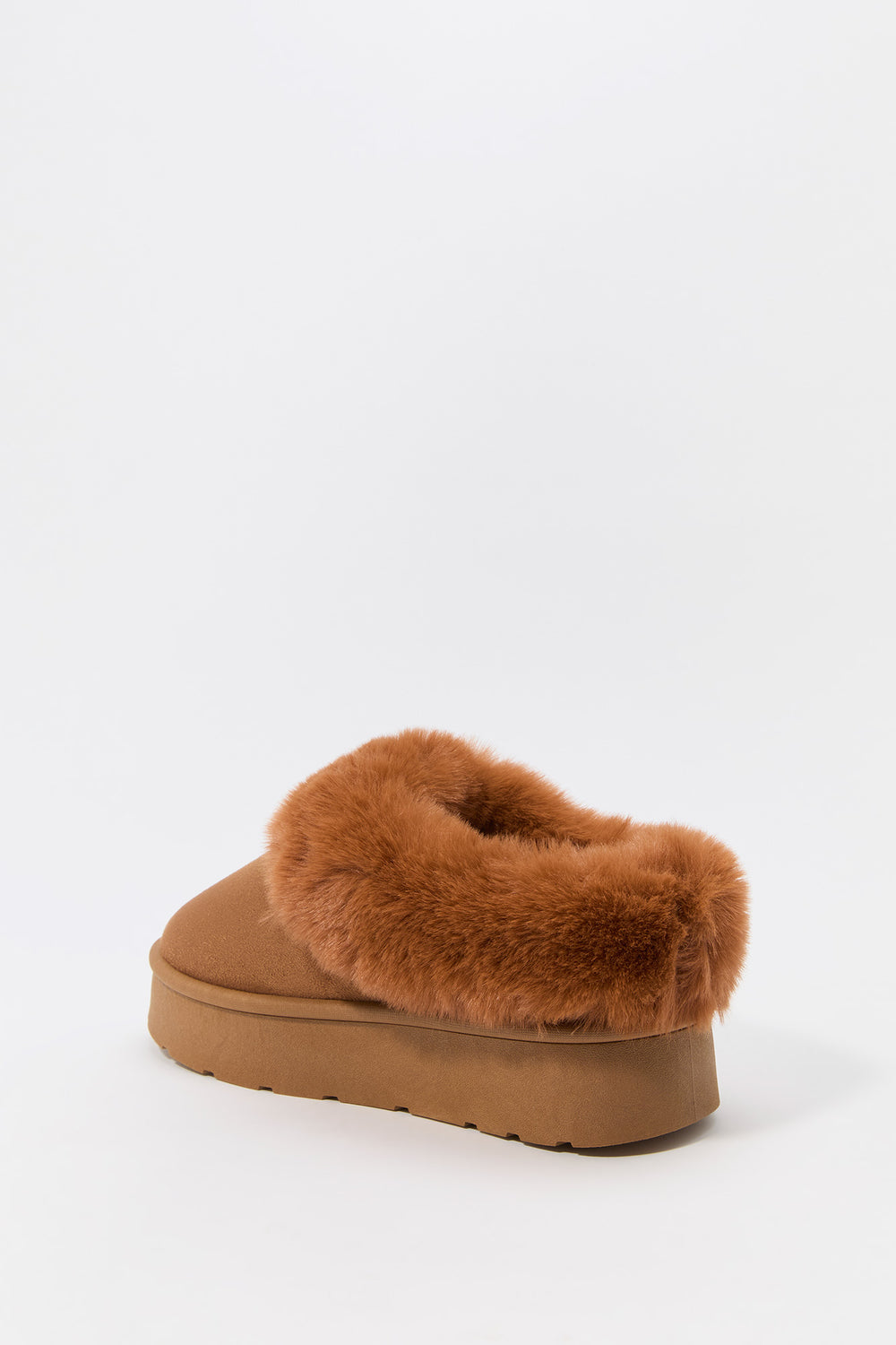 Faux Fur Collared Platform Slipper Booties Faux Fur Collared Platform Slipper Booties 4