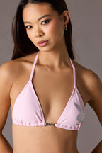 Playboy Rhinestone Triangle Bikini Top