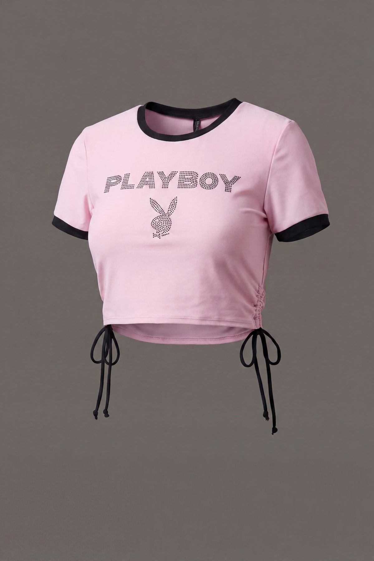Alt View 2. Playboy Rhinestone Ruched Swim Top - Light Pink