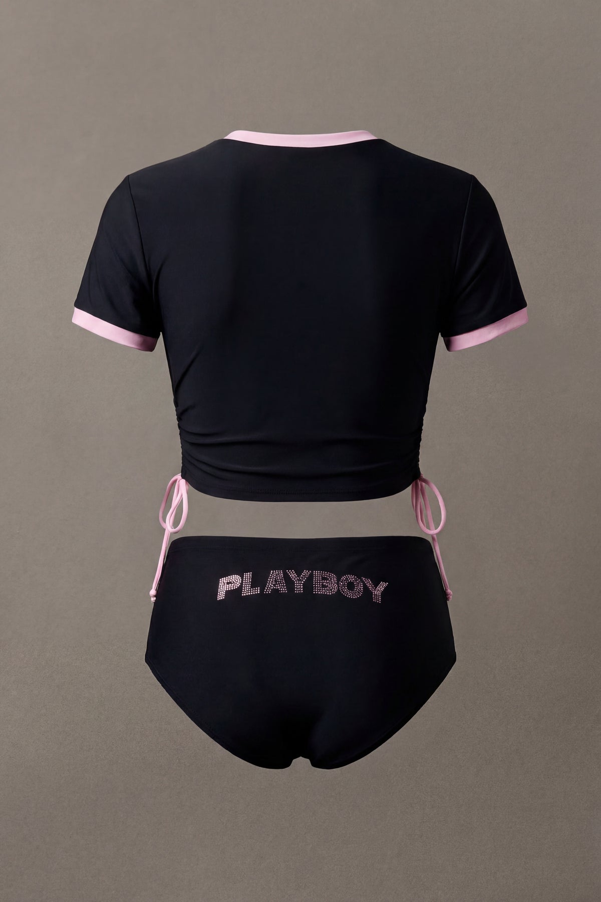Alt View 3. Playboy Rhinestone Cheeky Bikini Bottom - Black
