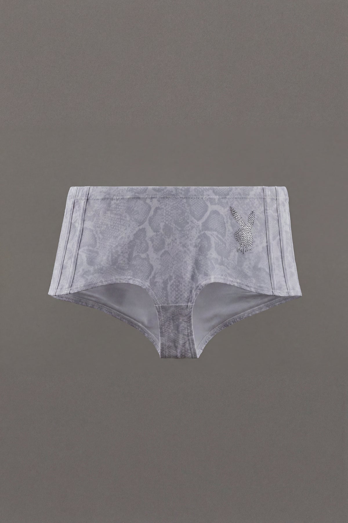 Playboy Rhinestone Cheeky Bikini Bottom - Heather Grey