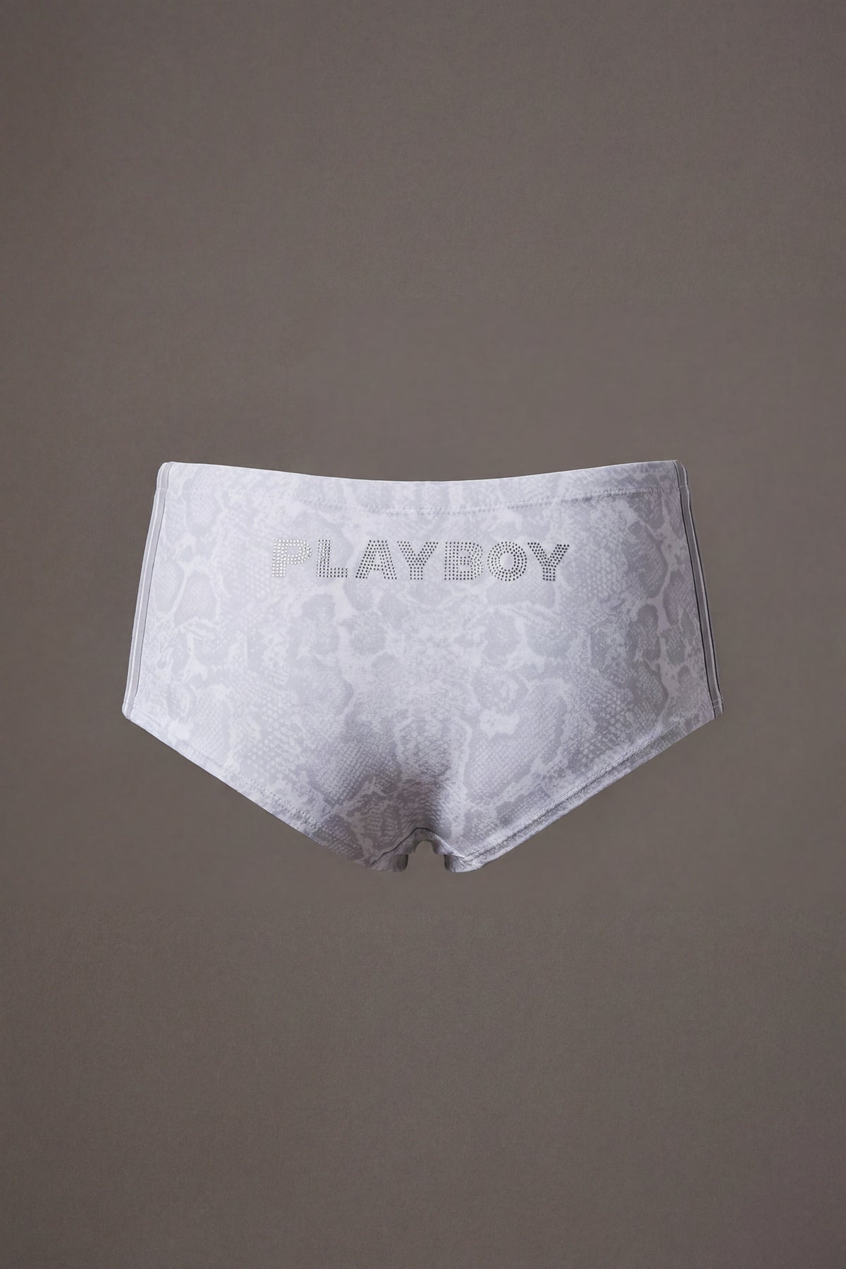 Alt View 2. Playboy Rhinestone Cheeky Bikini Bottom - Heather Grey