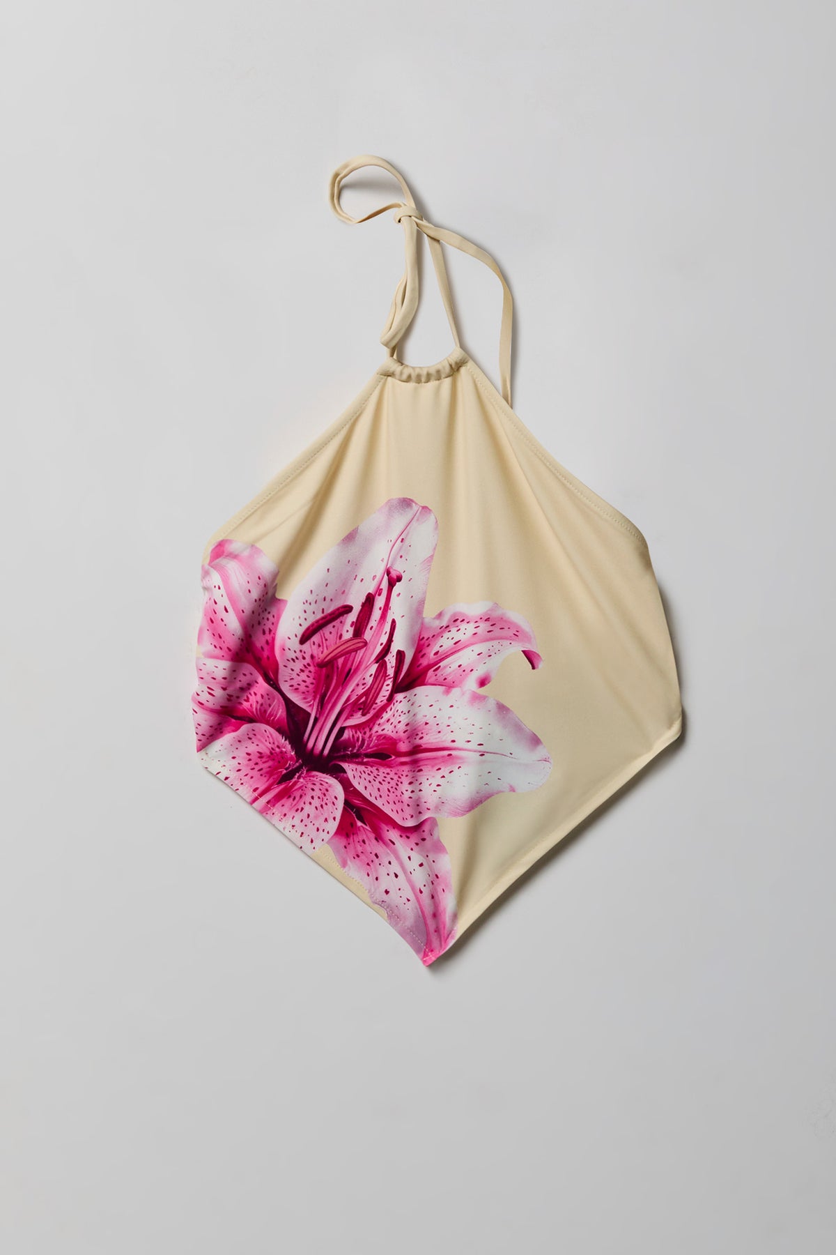 V-Hem Halter Swim Top - Yellow