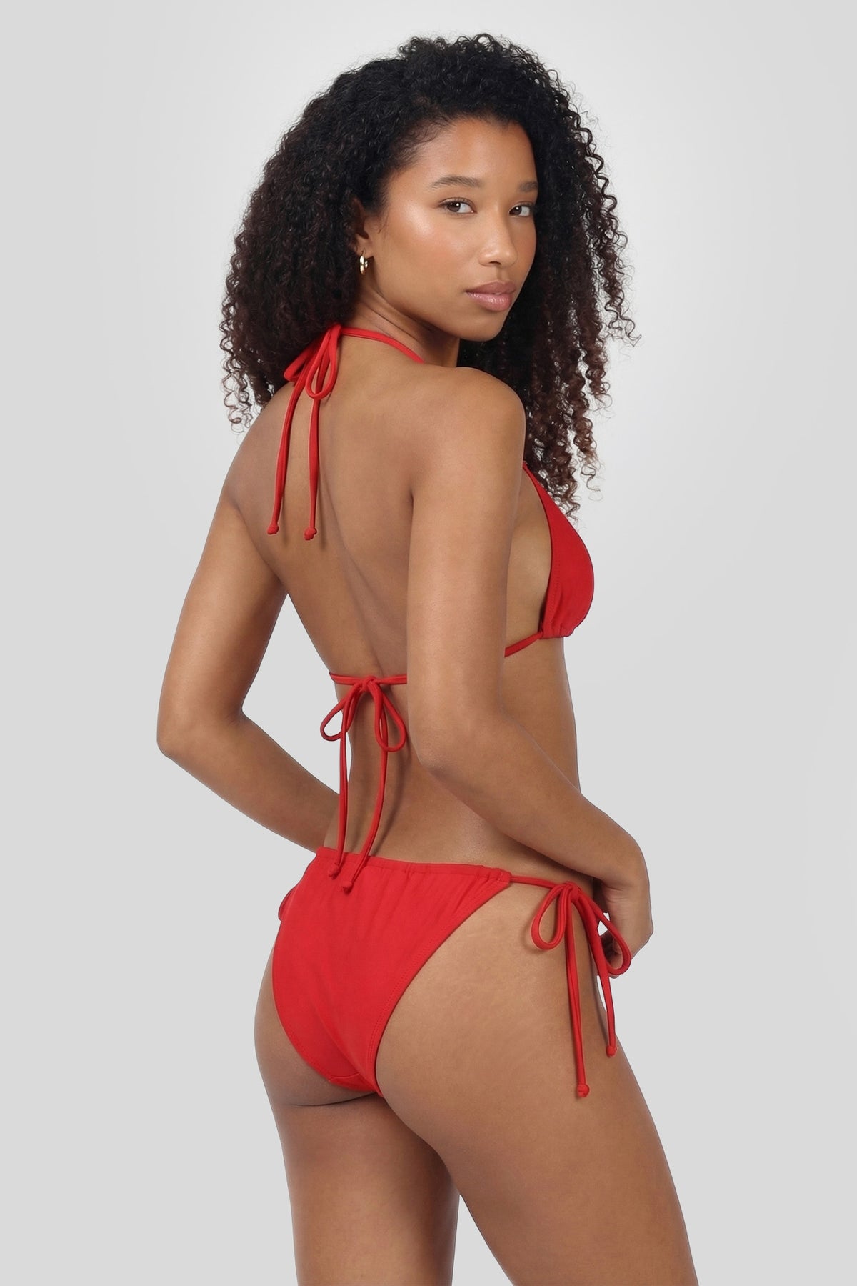 Alt View 2. Triangle Bikini Top - Red