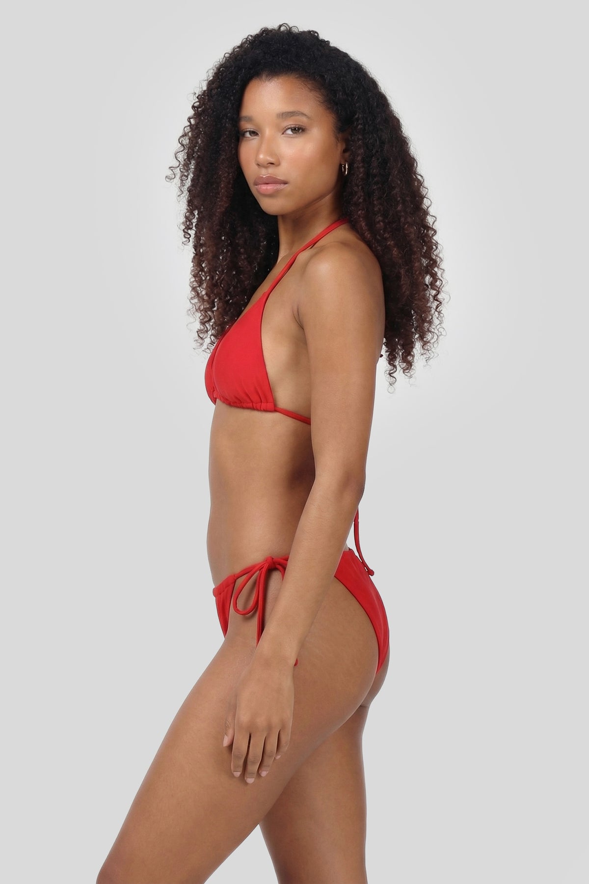 Alt View 3. Triangle Bikini Top - Red