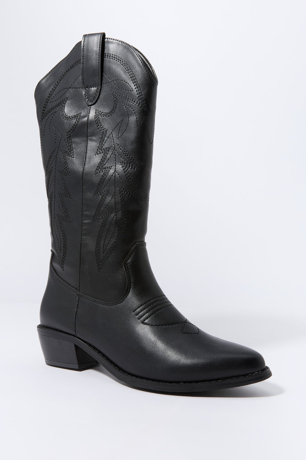 Faux Leather Tall Cowboy Boot Faux Leather Tall Cowboy Boot 3